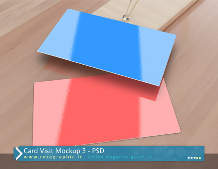 طرح لایه باز پیش نمایش کارت ویزیت – Card Visit Mockup 3 | رضاگرافیک